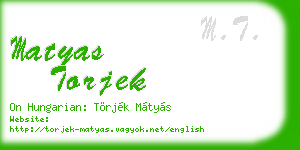 matyas torjek business card